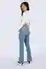 Resim Mavi Yüksek Bel Flare Jeans