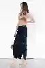 Resim Lacivert Stoperli Arka Yırtmaç Detay Midi Boy Paraşüt Etek