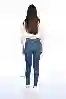 Resim Koyu Mavi Yüksek Bel Skinny Jeans