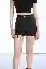 Resim Yüksel Bel Lazerli Mini Kot Şort