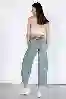 Resim Açık Mavi Yüksek Bel Beli Tokalı Boyfriend Jeans