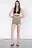 Resim Haki Ayarlanabilir Büzgülü Mini Paraşür Şort