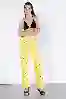 Resim Sarı Boyalı Yüksek Bel Palazzo Jeans