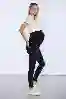 Resim Siyah Lazer Detaylı Hamile Pantolon
