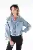 Resim Mavi Önden Fermuarlı Denim Ceket