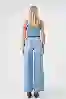 Resim Açık Mavi Yüksek Bel Wide Leg Jean