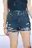 Resim Yüksel Bel Lazerli Mini Kot Şort
