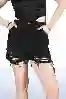 Resim Yüksel Bel Lazerli Mini Kot Şort