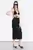 Resim Siyah Dikiş ve Arka Yırtmaç Detay Midi Boy Kargo Etek