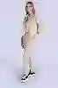 Resim Bej Dikiş Detay Oversize Crop Kot Ceket