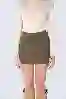Resim Haki Yeşil Fitilli Kadife Mini Etek
