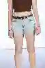 Resim Yüksel Bel Lazerli Mini Kot Şort