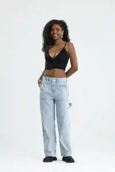 Resim High Waist Cepli Jean Pantolon