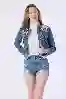 Resim Düğmeli Peçli Denim Ceket
