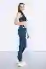Resim Koyu Mavi Yüksek Bel Mom Jeans