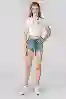 Resim Mavi Yüksek Bel Kot Şort