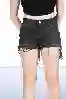 Resim Yüksel Bel Lazerli Mini Kot Şort