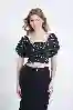 Resim KOLLARI LASTİK DETAYLI BLUZ