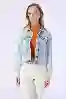 Resim Açık Mavi Crop Kot Ceket