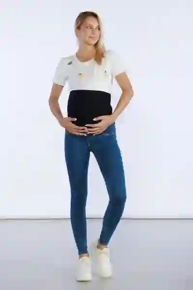 Resim Koyu Mavi Slim Fit Hamile Pantolon