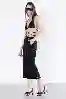Resim Siyah Dikiş ve Arka Yırtmaç Detay Midi Boy Kargo Etek