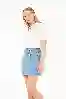 Resim Cepli Kadın Mini Jean Etek