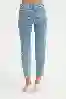 Resim Slim Fit Orta Bel Düz Paça Jean Kadın Pantolon