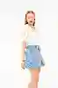 Resim Cepli Kadın Mini Jean Etek