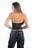 Resim Siyah Ön Korse Ve Arka Bağlama Detaylı Büstiyer