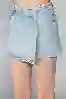 Resim Buz Mavi Düğmeli Denim Şort Etek