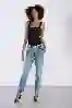 Resim Açık Mavi Yüksek Bel Mom Jeans