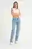 Resim Yüksek Bel  Paça Açik Mom Jeans