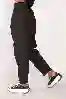 Resim Siyah Yüksek Bel Yan Cep Detaylı Beli Lastikli Jogger Pantolon