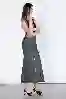 Resim Ön Fermuar ve Cep Detay Midi Boy Etek