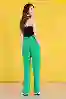 Resim Yeşil Yüksek Bel Wideleg Jeans
