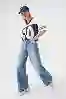 Resim Yuksek Bel Wide Leg Jean