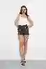 Resim Antrasit Taşli  Kot Şort
