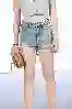 Resim Yüksel Bel Lazerli Mini Kot Şort
