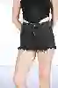 Resim Yüksel Bel Lazerli Mini Kot Şort