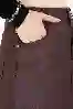 Resim Kahverengi Mum Kaplama Denim Yırtmaçlı Detaylı Etek