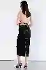 Resim Siyah Dikiş ve Arka Yırtmaç Detay Midi Boy Kargo Etek
