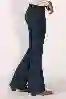 Resim Lacivert Yüksek Bel Dikiş Detay Flare Jeans