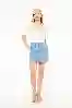 Resim Cepli Kadın Mini Jean Etek