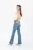 Resim Mavi Yüksek Bel Flare Jeans
