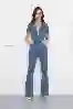 Resim Kısa kol İspanyol Paça Denim Tulum