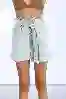 Resim Yüksek Bel Kemerli Paperbag Kot Şort