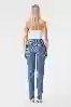 Resim Mavi Yuksek Bel Slim Straight Jean