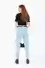 Resim Buz Mavi Yüksek Bel Mom Jeans