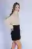 Resim Siyah Fitilli Kadife Ön Cep Detay Mini Etek