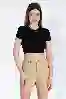 Resim Bej Yüksek Bel Kot Şort